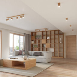 Luminosa Lighting Luminosa Keke Oak Square Twin Ceiling Spotlight Wood, 2X Gu10 - thumbnail 6