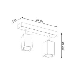 Luminosa Lighting Luminosa Keke Oak Square Twin Ceiling Spotlight Wood, 2X Gu10 - thumbnail 4