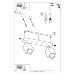 Luminosa Lighting Luminosa Keke Oak Square Twin Ceiling Spotlight Wood, 2X Gu10 - thumbnail 5