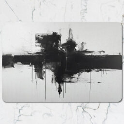 Benjamin Tate Design Abstract Black White Placemat And Coaster Set With Wood Bottom Signature Collection - thumbnail 2