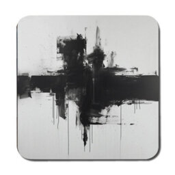 Benjamin Tate Design Abstract Black White Placemat And Coaster Set With Wood Bottom Signature Collection - thumbnail 3