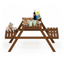 Walplus Furinno Tioman Hardwood Kids Picnic Table And Chair Set In Teak Oil, Natural - thumbnail 2