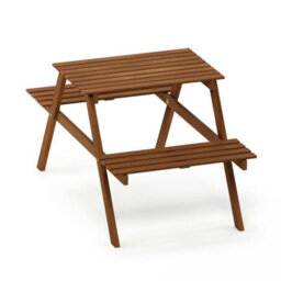 Walplus Furinno Tioman Hardwood Kids Picnic Table And Chair Set In Teak Oil, Natural - thumbnail 6