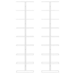 Vidaxl Wall-Mounted Wine Rack For 9 Bottles 2 Pcs White Iron - thumbnail 4