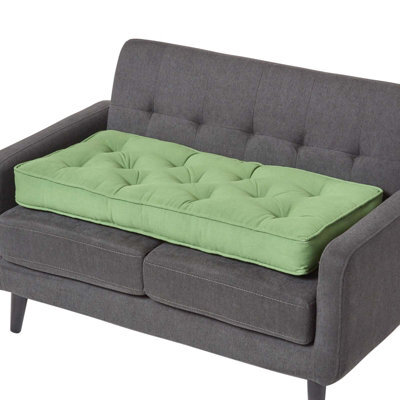Homescapes Forest Green Cotton 2 Seater Booster Cushion - image 1
