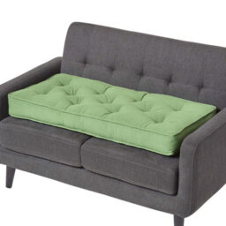 Homescapes Forest Green Cotton 2 Seater Booster Cushion - thumbnail 1