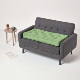 Homescapes Forest Green Cotton 2 Seater Booster Cushion - thumbnail 6