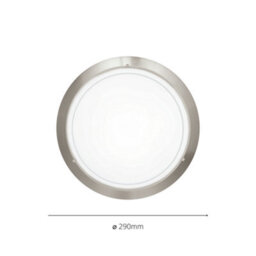 Eglo Planet 1 Satin Nickel And White Metal And Glass Flush Light, (D) 29Cm - thumbnail 4