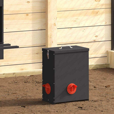 Walplus Black Chicken Feeder 2 Pcs 32.5 X 20.5 X 43 Cm, Weather-Resistant, Indoor & Outdoor Use - image 1