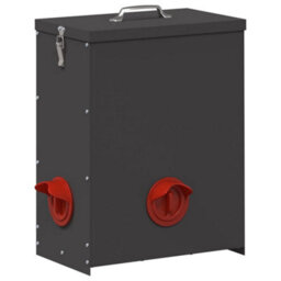 Walplus Black Chicken Feeder 2 Pcs 32.5 X 20.5 X 43 Cm, Weather-Resistant, Indoor & Outdoor Use - thumbnail 4