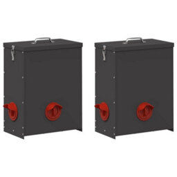 Walplus Black Chicken Feeder 2 Pcs 32.5 X 20.5 X 43 Cm, Weather-Resistant, Indoor & Outdoor Use - thumbnail 2
