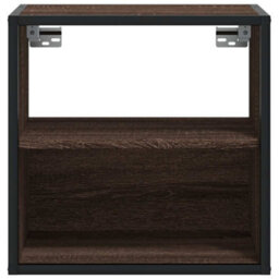 Berkfield Wall-Mounted Bedside Cabinets 2 Pcs Brown Oak 40X31X39.5 Cm - thumbnail 5