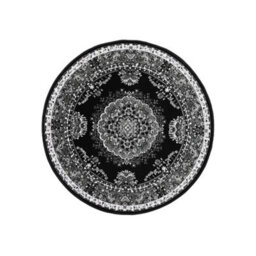 Melrose Colorama Traditional Black Grey Area Indoor Round Rug 120X120Cm - thumbnail 4