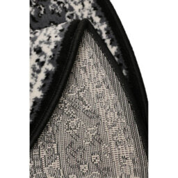 Melrose Colorama Traditional Black Grey Area Indoor Round Rug 120X120Cm - thumbnail 3