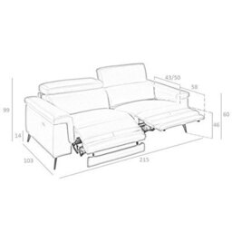 Angel Cerda Elegant Brown Leather 3-Seater Relaxation Sofa With Electric Recline - thumbnail 7