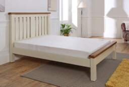 Save On Goods UK 3Ft Single Real Oak & Ivory Cream Solid,strong,wood Bed Frame.wooden Bedstead - thumbnail 5