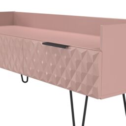 Anzio Matt Kobe Pink Media Unit With 2 Drawers, (H)50.1Cm X (W)128.2Cm X (D)39.4Cm - thumbnail 4