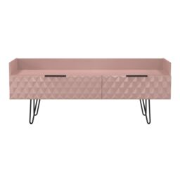 Anzio Matt Kobe Pink Media Unit With 2 Drawers, (H)50.1Cm X (W)128.2Cm X (D)39.4Cm - thumbnail 2