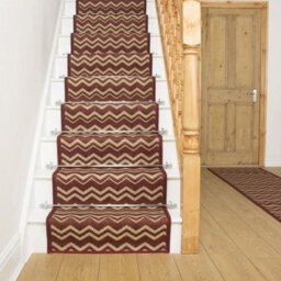 Chevron Stair Runner - Hardwearing, Non-Slip & Durable Carpet For Stairs & Staircases, Multiple Lengths - thumbnail 1