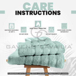Gc Gaveno Cavailia 3 Piece Kensington Bath Sheet 80X140 Duck Egg 500 Gsm Quick Dry & Water Absorbent Towel - thumbnail 2