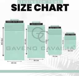 Gc Gaveno Cavailia 3 Piece Kensington Bath Sheet 80X140 Duck Egg 500 Gsm Quick Dry & Water Absorbent Towel - thumbnail 3