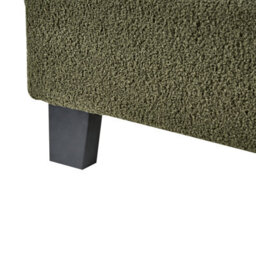 Beliani Bed Without Headboard Boucle Roanne 90 X 200 Cm (Eu Single) Dark Green - thumbnail 8