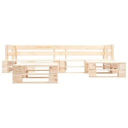 Berkfield 4 Piece Garden Pallet Lounge Set Natural Wood - thumbnail 2