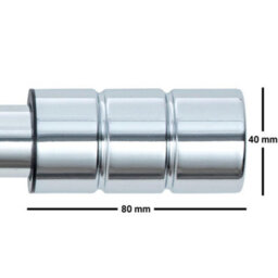 A.unique Home Plain Barrel Metal Extendable Curtain Pole With Rings And Fittings (25/28mm) - Nickel, 120Cm - 220Cm Approx - thumbnail 3