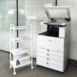 Abbaware 4 Tier Storage Trolley Trays, Serving Carts, Plastic Carts With Steel Reinforced Wheels, White - thumbnail 5
