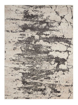 Ivory/grey Rug, Anti-Shed Abstract Rug With 10mm Thick, Modern Luxurious Rug For Bedroom, & Living Room-239Cm X 320Cm