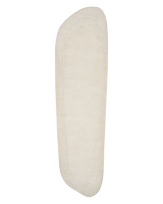 Beliani Hand-Tufted Oval Rug 80 X 250 Cm Light Beige Viscose-Wool Modern - image 1
