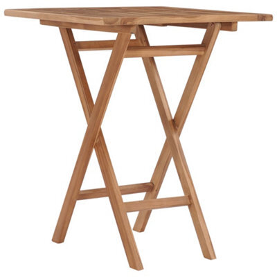 Berkfield Folding Garden Table 60X60X75 Cm Solid Teak Wood - image 1