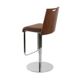 Angel Cerda Elegant Brown And Walnut Leatherette Swivel Stool For Modern Homes - thumbnail 6