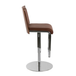 Angel Cerda Elegant Brown And Walnut Leatherette Swivel Stool For Modern Homes - thumbnail 5