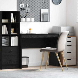 Berkfield Modern Black Oak Writing Desk Black Oak Engineered Wood 100 X 40 X 76 Cm - thumbnail 2