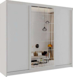 Sliding Wardrobes 4 u LTD Modern Led Light Sliding Wardrobe - 200Cm/250Cm Bedroom Storage With Drawers, Shelves & Hanging Rails - White - thumbnail 2
