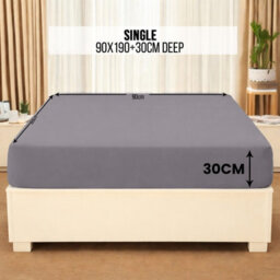 Aspire Homeware Grey Fitted Sheet-(30Cm) Deep Hotel Quality -Breathable Fitted Bed Sheets Single (L)190Cm X (W)91Cm - thumbnail 7