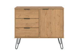 Core Products Augusta Industrial Pine Sideboard 1 Door, 3 Drawers H73.6Cm X W90.0Cm X D43.0Cm - thumbnail 2
