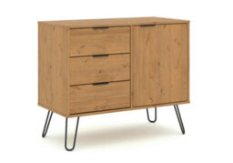 Core Products Augusta Industrial Pine Sideboard 1 Door, 3 Drawers H73.6Cm X W90.0Cm X D43.0Cm - thumbnail 3