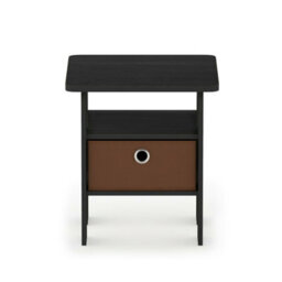 Walplus Furinno Andrey End Table Nightstand With Bin Drawer, Americano/medium Brown - thumbnail 4