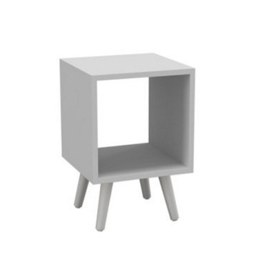 Urbn-Living Urbnliving 30Cm Height Cube White Wooden Storage Bookcase Scandinavian Style White Legs Living Room - image 1