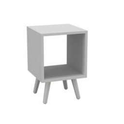 Urbn-Living Urbnliving 30Cm Height Cube White Wooden Storage Bookcase Scandinavian Style White Legs Living Room - thumbnail 1