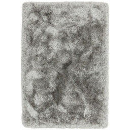 Plush Silver Luxury Shaggy Polyester Modern Luxurious Handmade Sparkle Rug For Living Room And Bedroom-160Cm X 230Cm - thumbnail 6