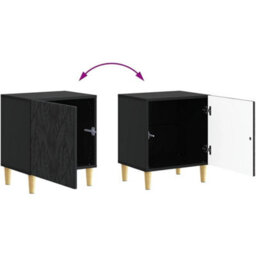 Bedside Cabinet Tables X 2 Bedroom Nightstand Storage Units - thumbnail 4