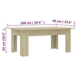 Vidaxl Coffee Table Sonoma Oak 100X60X42 Cm Engineered Wood - thumbnail 8