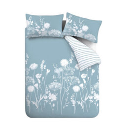 Catherine Lansfield Meadowsweet Floral Blue Duvet Cover Set Double Bedding Set - thumbnail 5