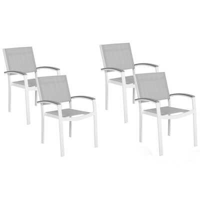 Beliani Set Of 4 Garden Chairs Pereta Metal Grey - image 1