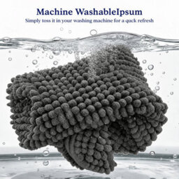Aspire Homeware Quick Dry Chenille Bathmat Soft Water Absorbent Shower Mat Non-Slip Floor Mat, Grey (L)90Cm X (W)60Cm - thumbnail 5