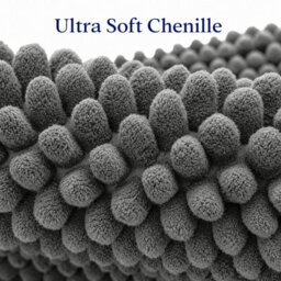 Aspire Homeware Quick Dry Chenille Bathmat Soft Water Absorbent Shower Mat Non-Slip Floor Mat, Grey (L)90Cm X (W)60Cm - thumbnail 4