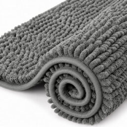Aspire Homeware Quick Dry Chenille Bathmat Soft Water Absorbent Shower Mat Non-Slip Floor Mat, Grey (L)90Cm X (W)60Cm - thumbnail 7